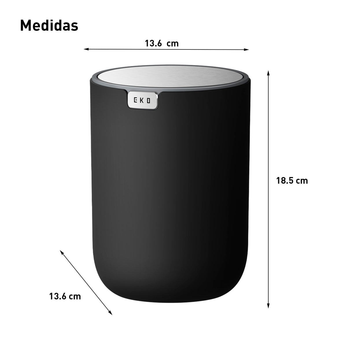 EKO - Fandy - Cubo 2,2 L Negro