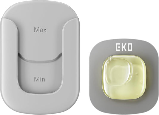 EKO Refresh - Kit de cápsulas desodorizantes con soporte recargable, 1 cápsula + 1 soporte, eliminador de olores a base de plantas para cubo de basura, baño, almacenamiento, ambientador de larga