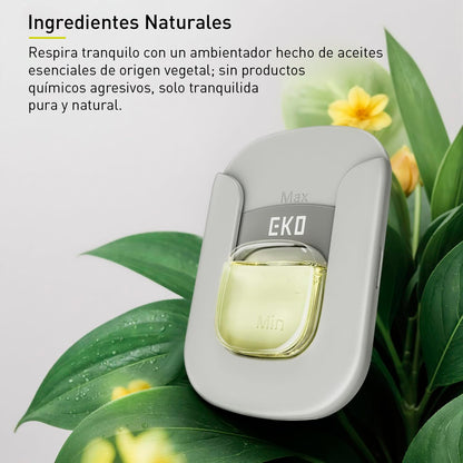 EKO Refresh - Kit de cápsulas desodorizantes con soporte recargable, 1 cápsula + 1 soporte, eliminador de olores a base de plantas para cubo de basura, baño, almacenamiento, ambientador de larga