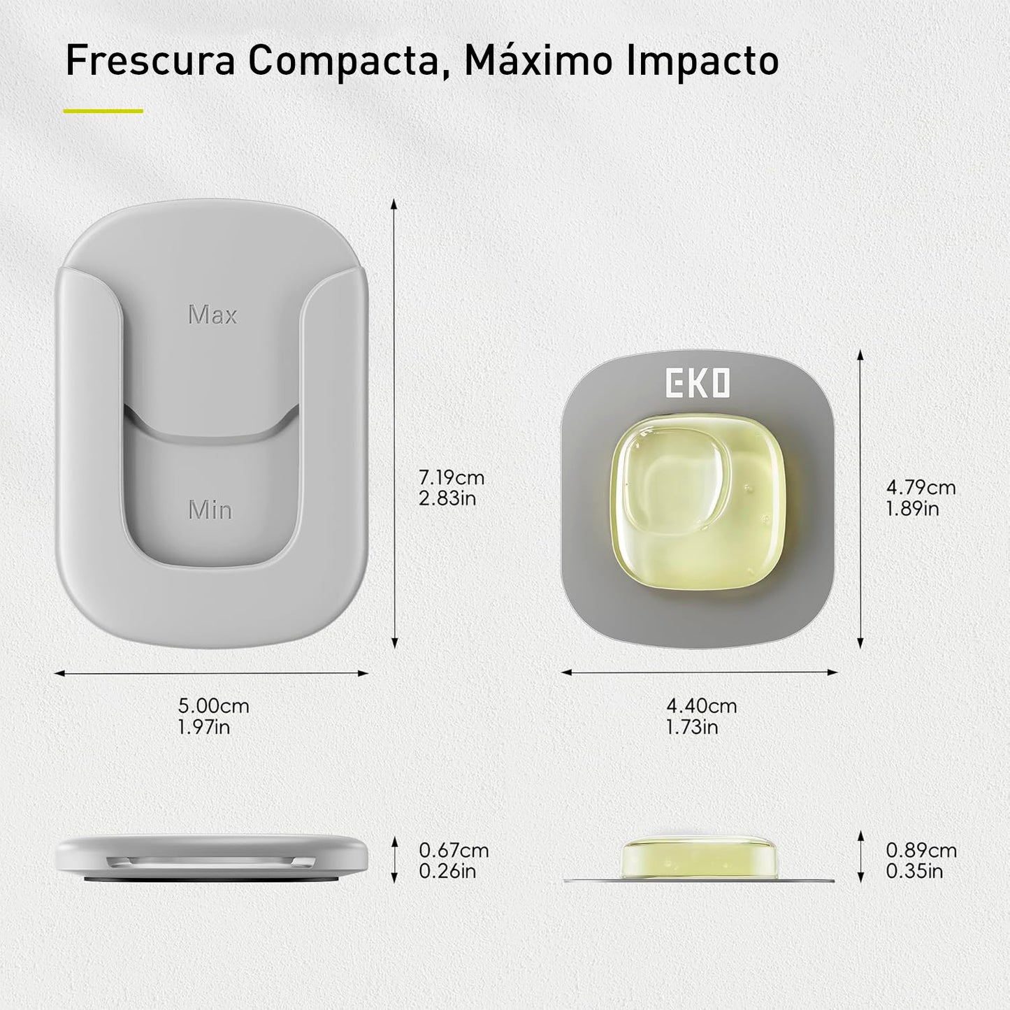 EKO Refresh - Kit de cápsulas desodorizantes con soporte recargable, 1 cápsula + 1 soporte, eliminador de olores a base de plantas para cubo de basura, baño, almacenamiento, ambientador de larga