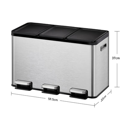 EKO Cubo de Basura Triple Compartimento 10L+10L+10L
