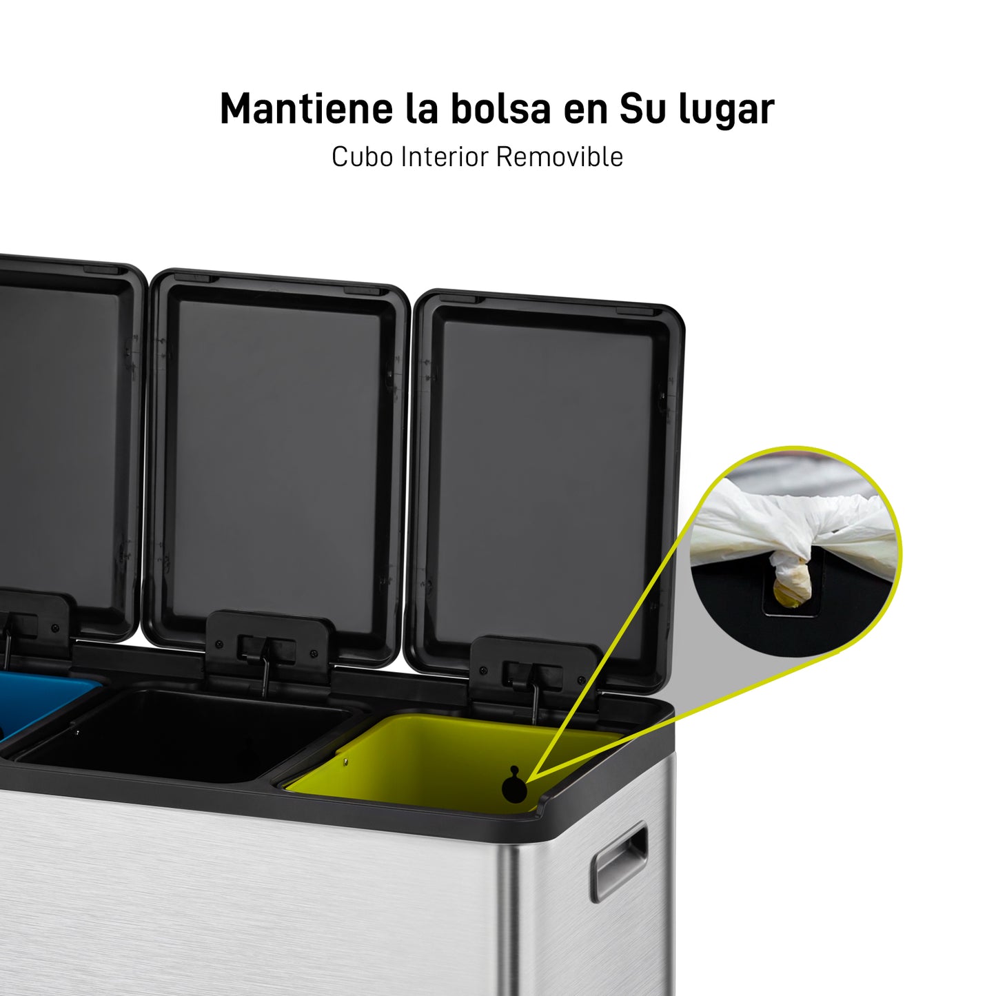 EKO Cubo de Basura Triple Compartimento 10L+10L+10L