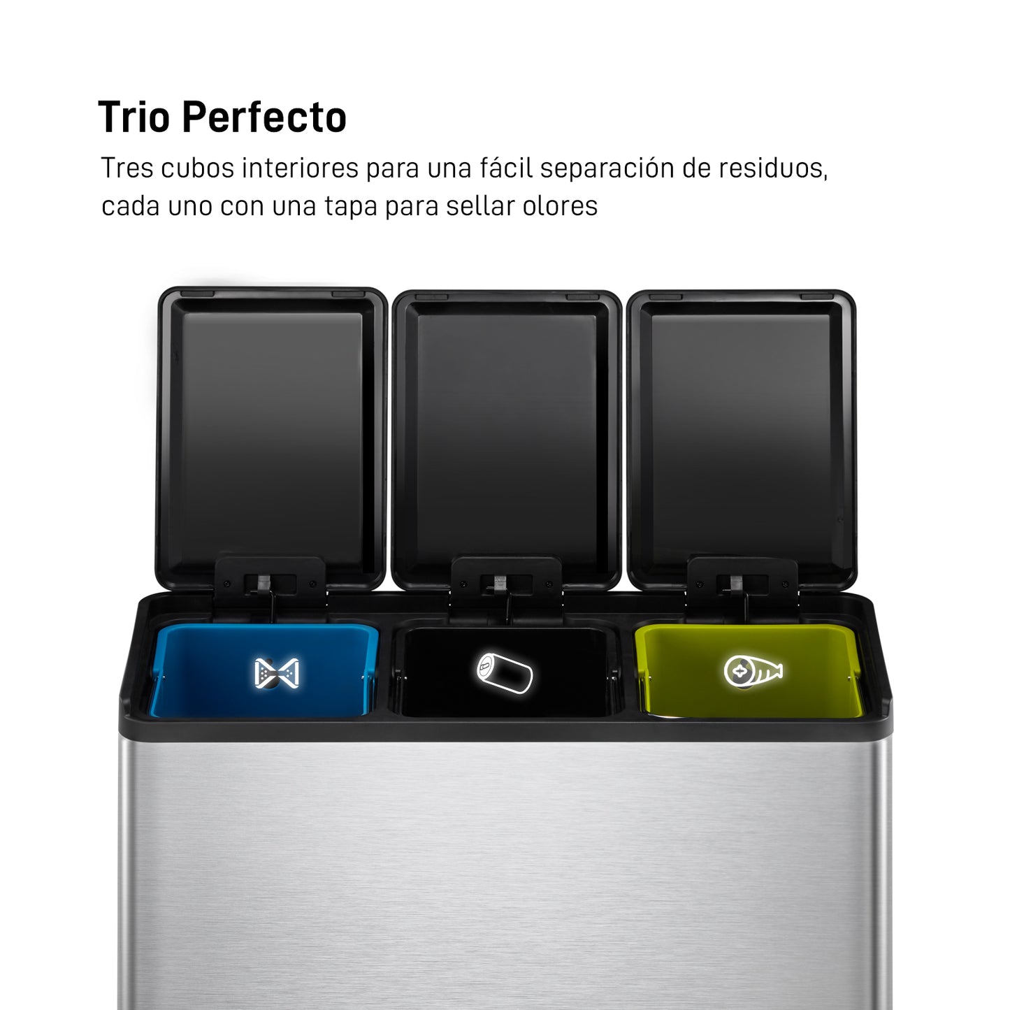 EKO Cubo de Basura Triple Compartimento 10L+10L+10L
