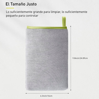 EKO Manopla de Limpieza de Microfibra para Acero Inoxidable, paño de Pulido Reutilizable sin Pelusa y Guante de Limpieza, Lavable a máquina, paño sin Rayas para electrodomésticos de Cocina, Papelera