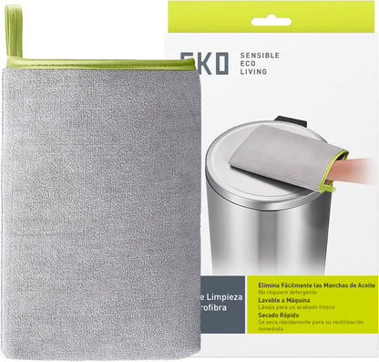 EKO Manopla de Limpieza de Microfibra para Acero Inoxidable, paño de Pulido Reutilizable sin Pelusa y Guante de Limpieza, Lavable a máquina, paño sin Rayas para electrodomésticos de Cocina, Papelera