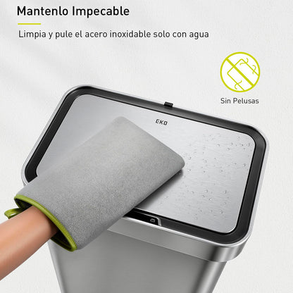 EKO Manopla de Limpieza de Microfibra para Acero Inoxidable, paño de Pulido Reutilizable sin Pelusa y Guante de Limpieza, Lavable a máquina, paño sin Rayas para electrodomésticos de Cocina, Papelera