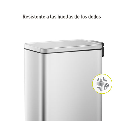 EKO Stella Slim 30L - Cubo de Basura Cocina con Pedal y Tapa Cierre Suave