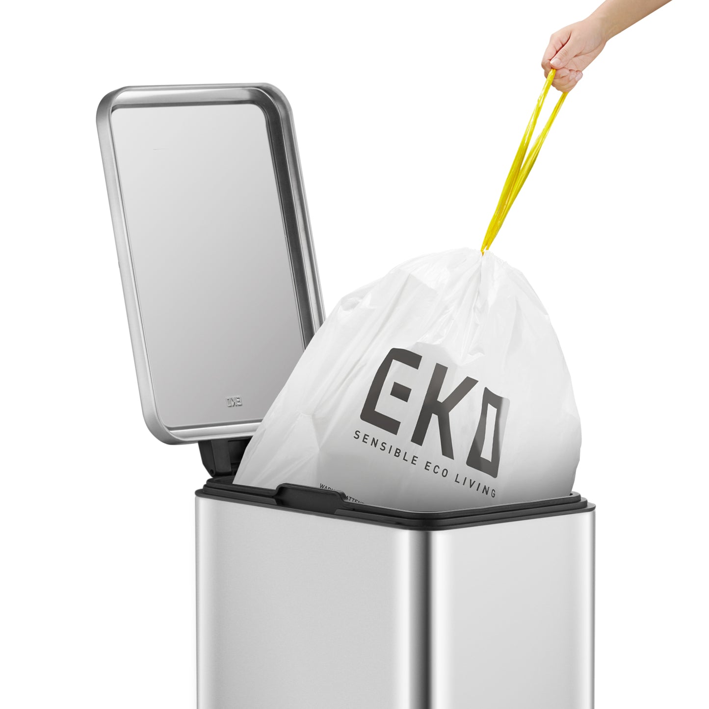 EKO Stella Slim 30L - Cubo de Basura Cocina con Pedal y Tapa Cierre Suave