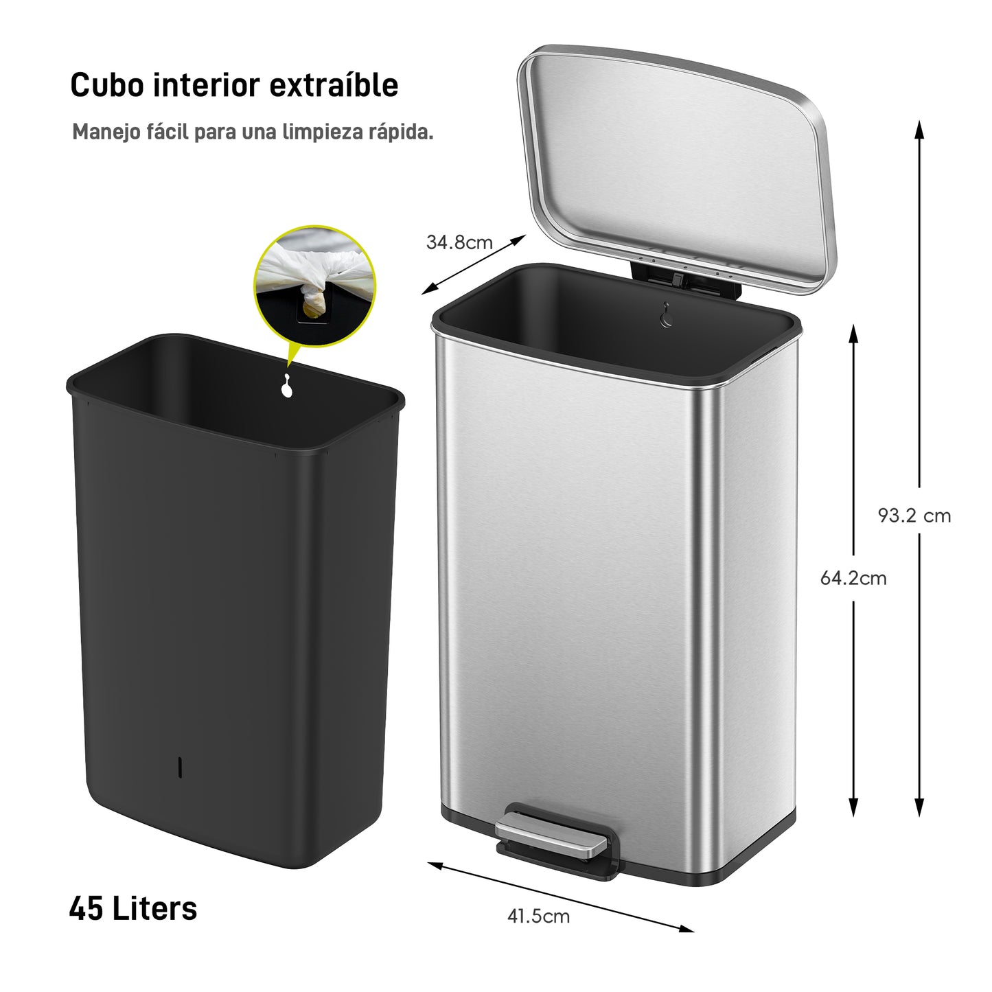 EKO - Titus - Cubo Pedal 50 L
