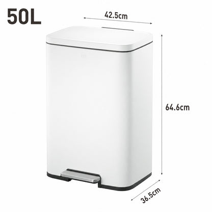 EKO - Madison - Cubo Pedal 50 L Blanco