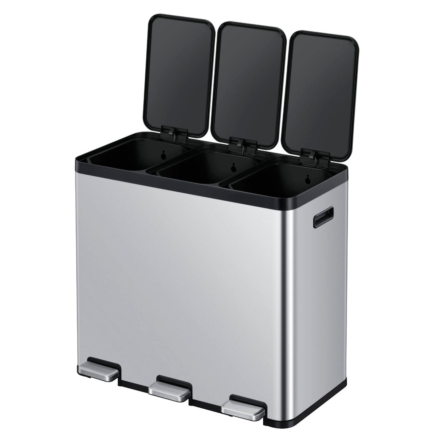 EKO - Essential - Cubo de Basura para Reciclaje con Pedal 20 L + 20 L + 20 L