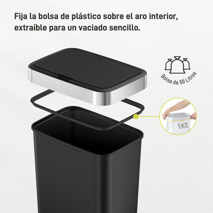 EKO - Hana - Cubo Sensor 50 L Negro
