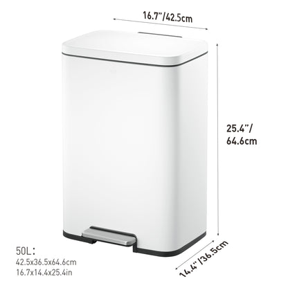 EKO - Madison - Cubo Pedal 50 L Blanco