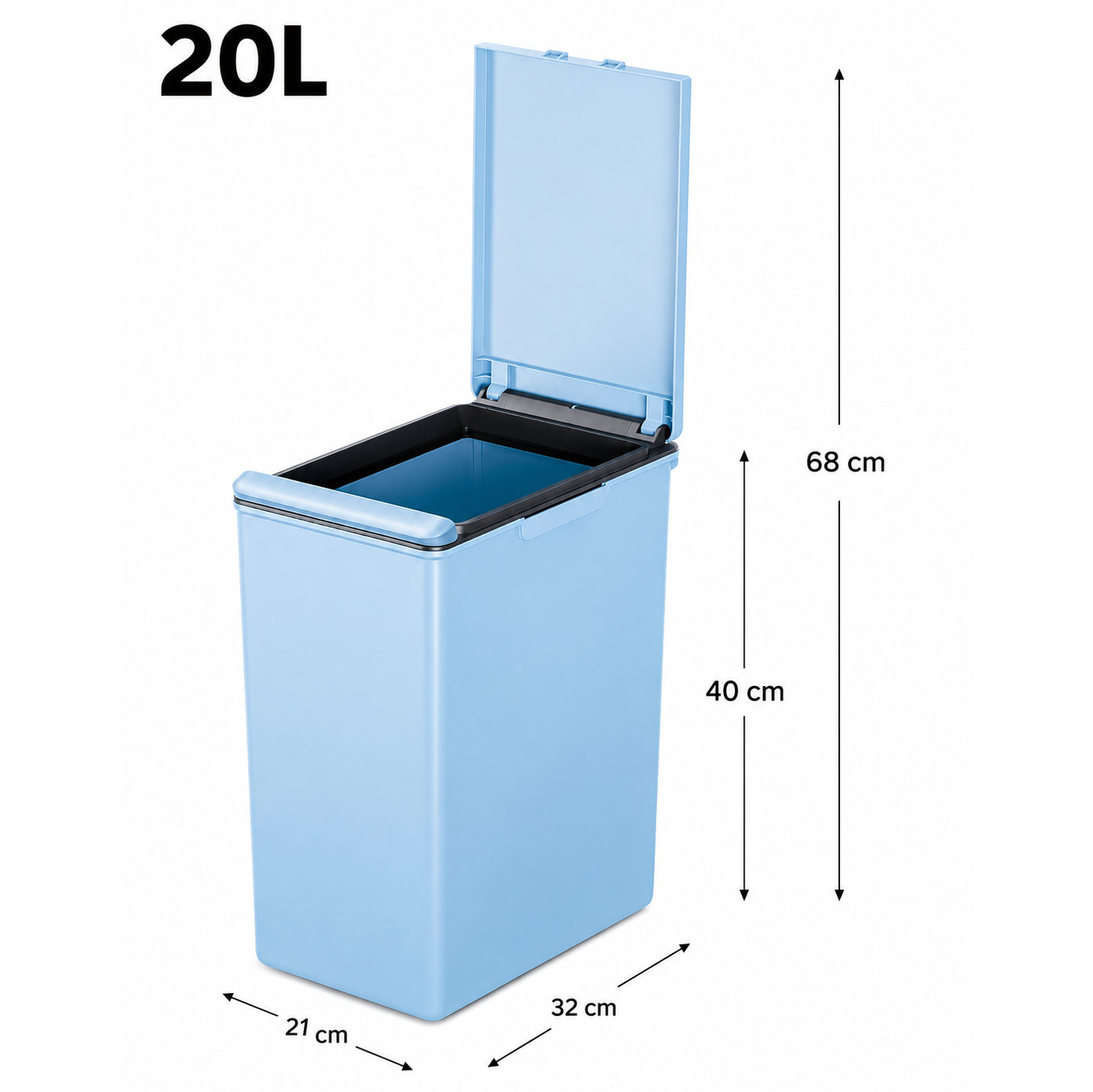 EKO - Morandi - Cubo Apertura Táctil 20 L Azul