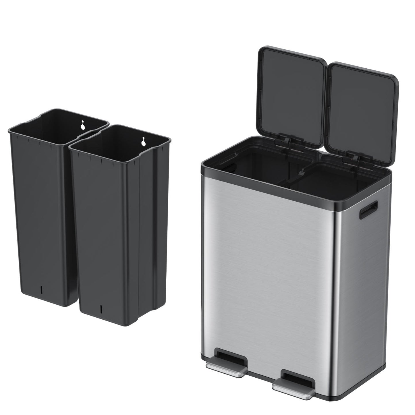 EKO - Essential - Cubo de Basura para Reciclaje con Pedal 30 L + 30 L