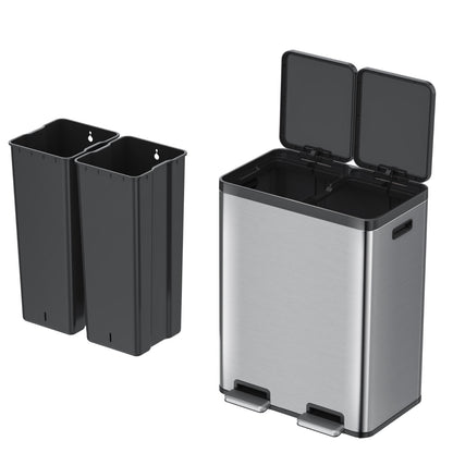 EKO - Essential - Cubo de Basura para Reciclaje con Pedal 30 L + 30 L