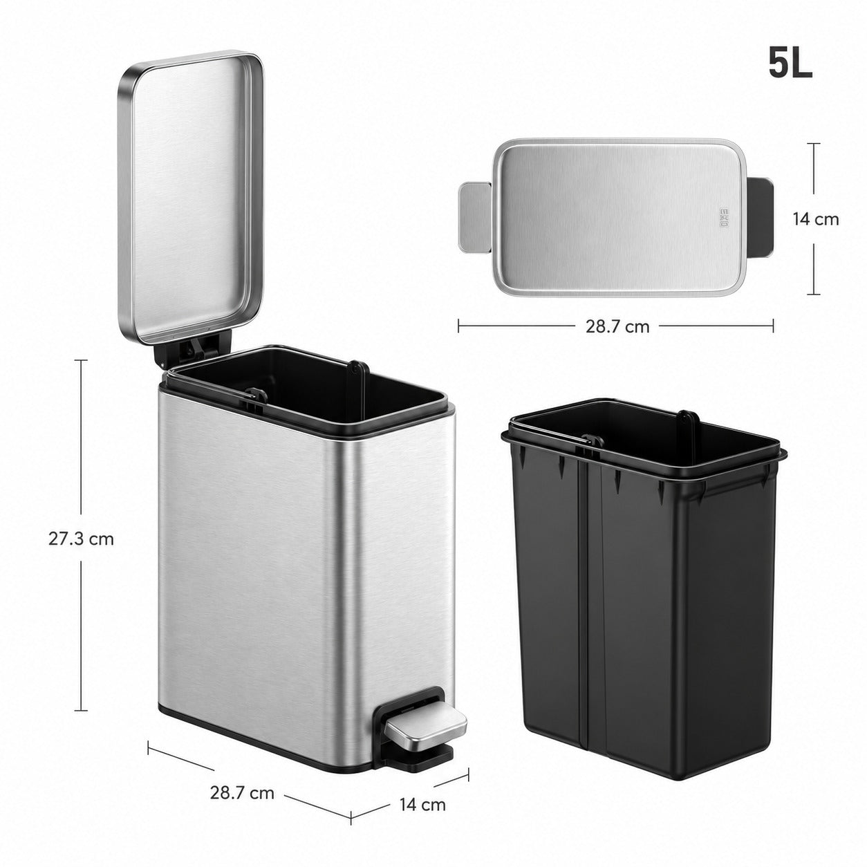 EKO - Genie Slim - Cubo Pedal 5 L