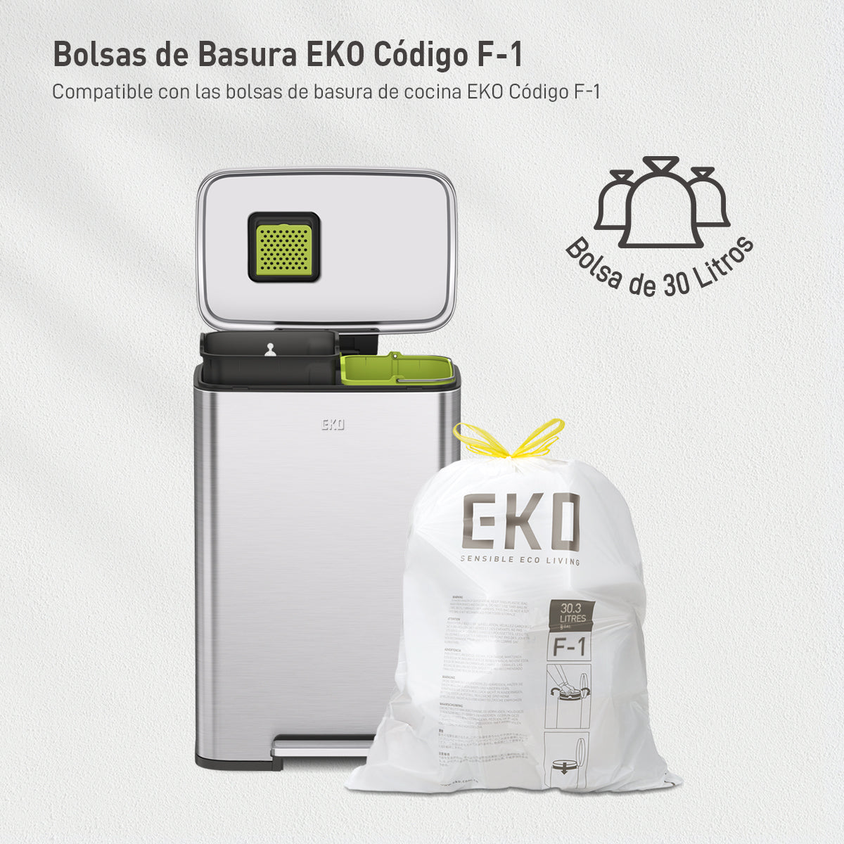 EKO - Madison - Cubo Pedal 25 L + 20 L