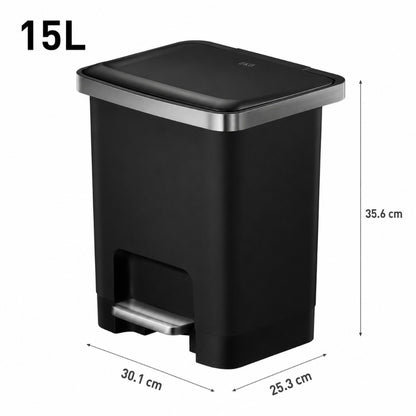 EKO - Hana - Cubo Pedal 15 L Negro