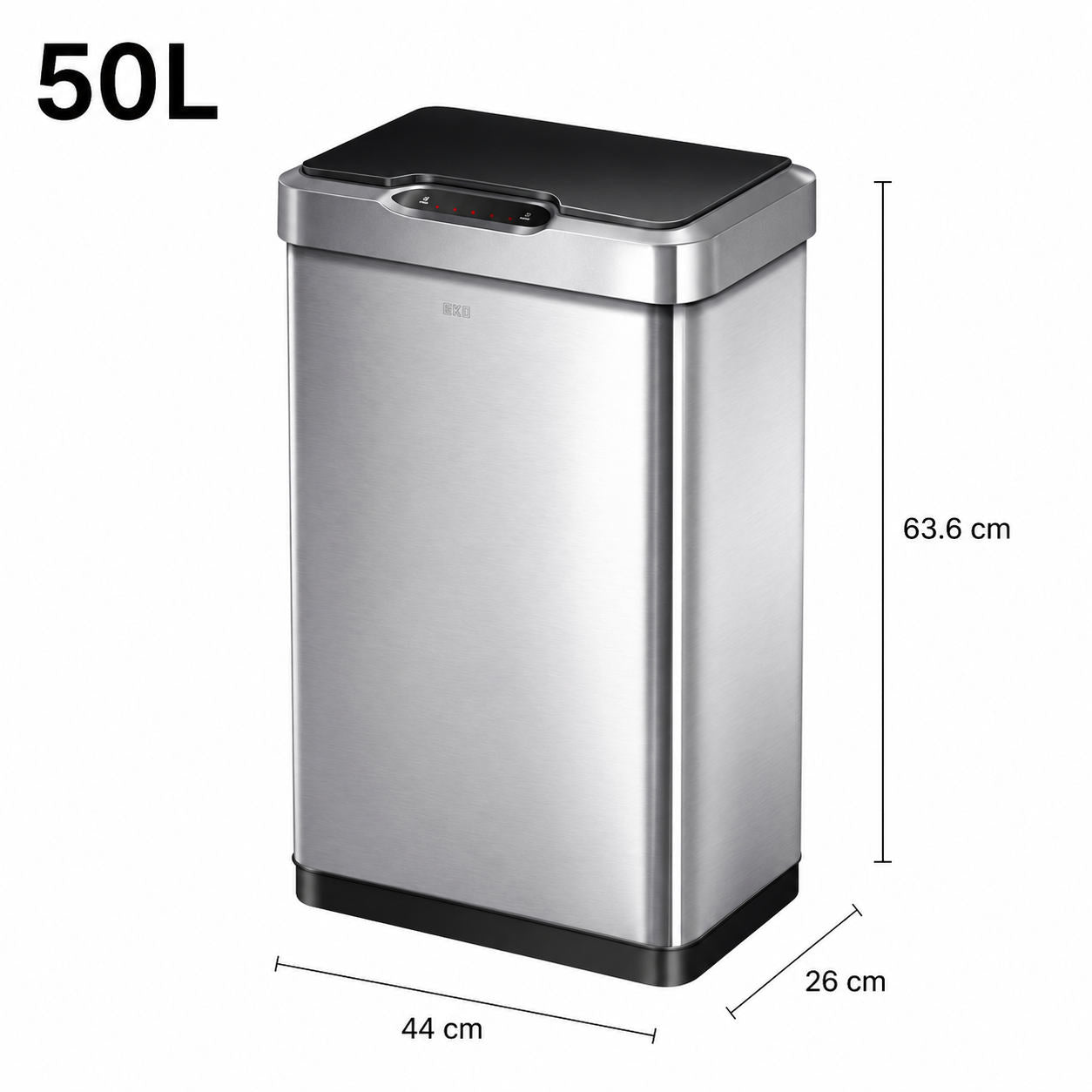 EKO - Mirage - Cubo Sensor 50 L tapa superior negra