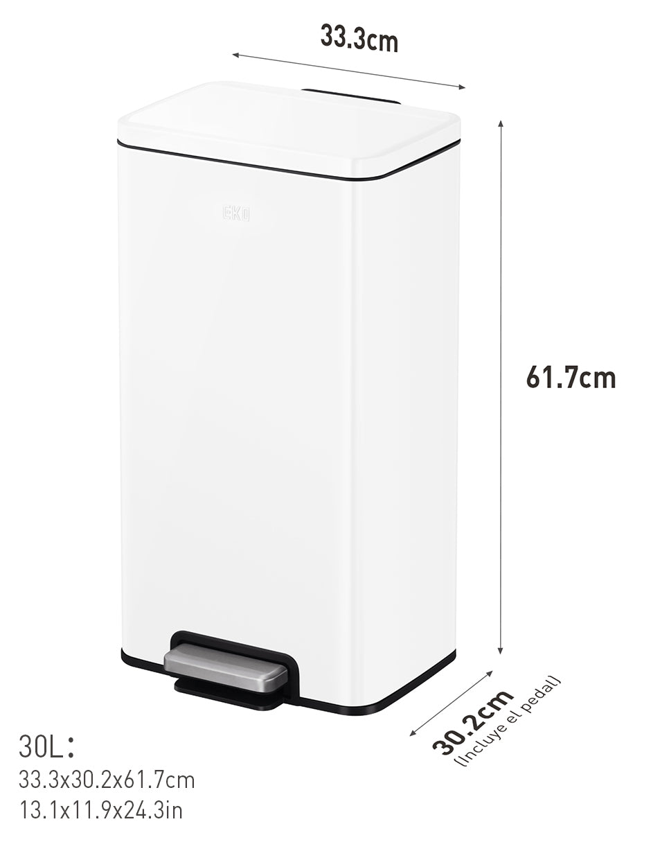 EKO - Madison - Cubo Pedal 30 L Blanco