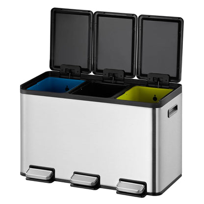 EKO - Essential - Cubo de Basura para Reciclaje con Pedal 10 L + 10 L + 10 L
