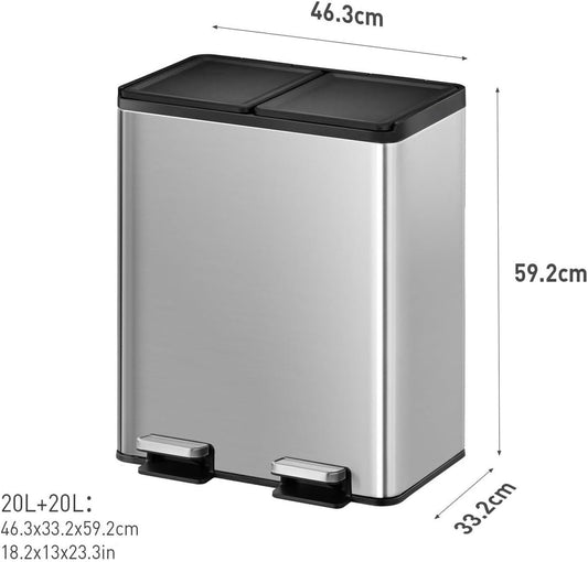 EKO - Essential - Cubo Pedal 20 L + 20 L