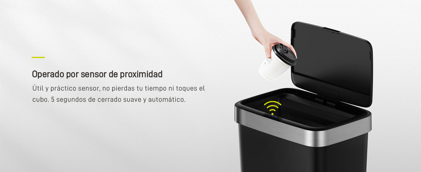EKO - Hana - Cubo Sensor 50 L Negro