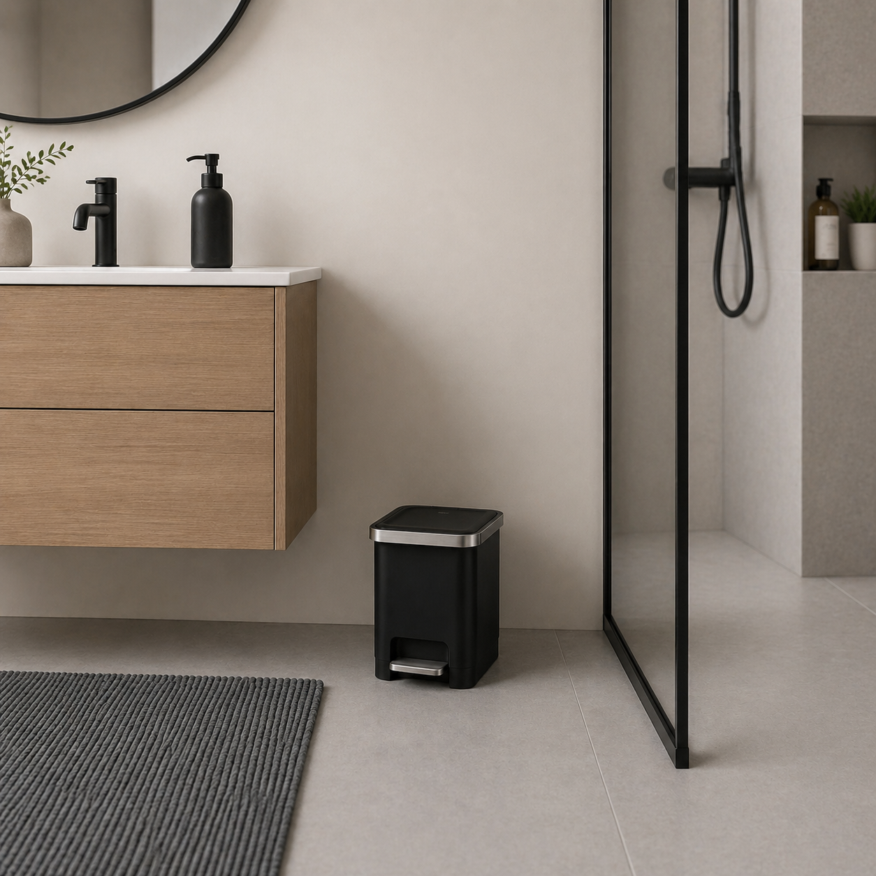 EKO - Hana - Cubo Pedal 15 L Negro