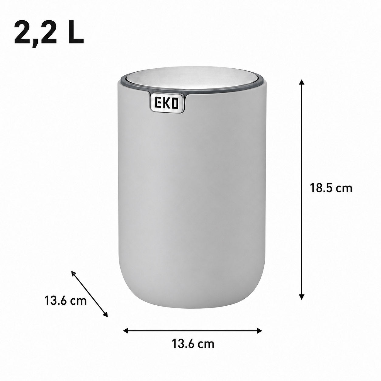 EKO - Fandy - Cubo 2,2 L Gris