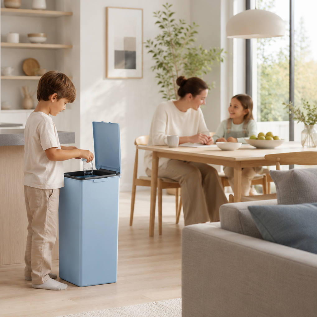 EKO - Morandi - Cubo Apertura Táctil 30 L Azul