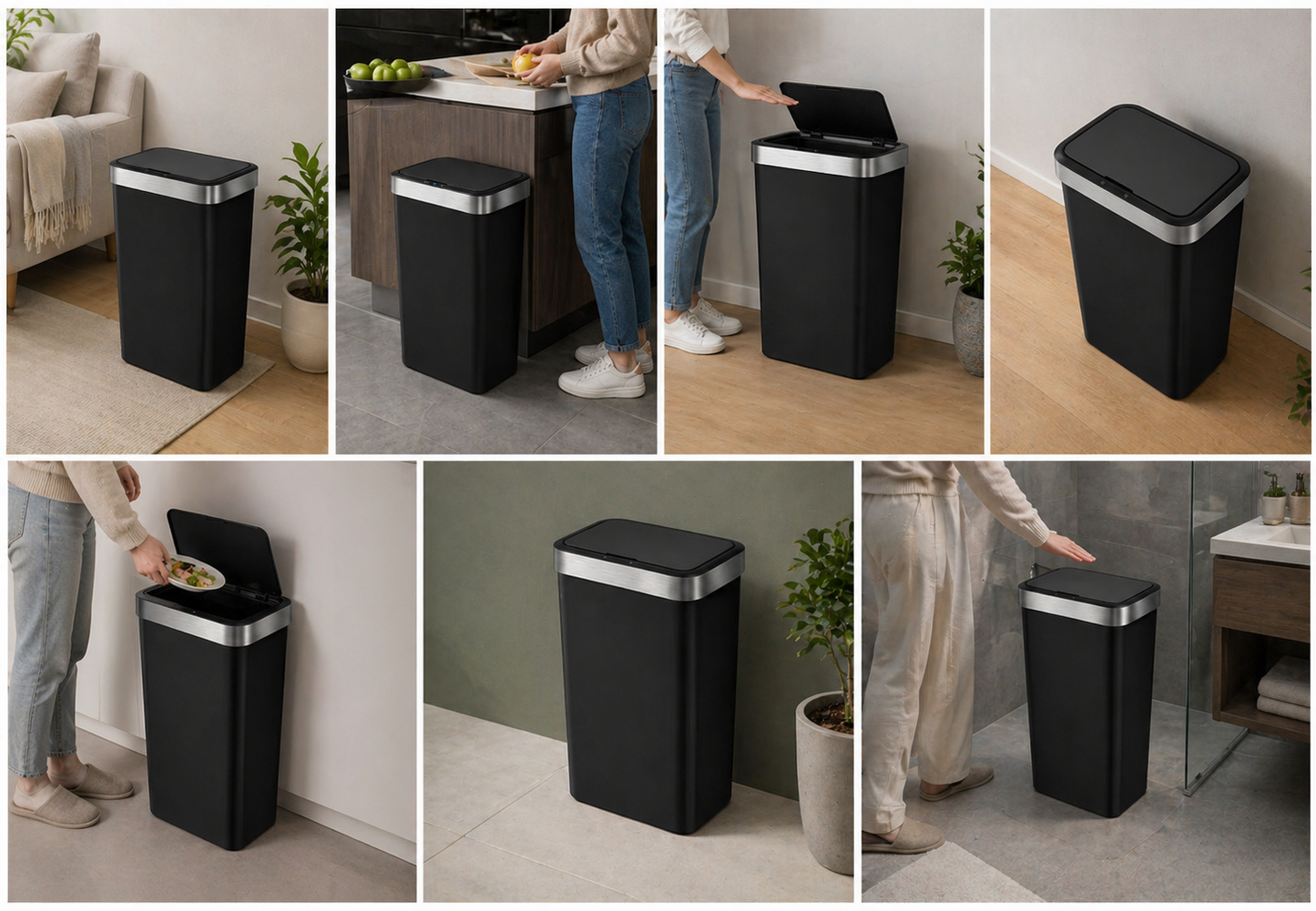 EKO - Hana - Cubo Sensor 50 L Negro