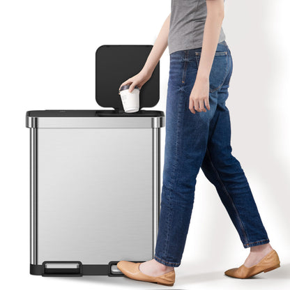 EKO - Hana - Cubo de Basura para Reciclaje con Pedal 40 L + 28 L