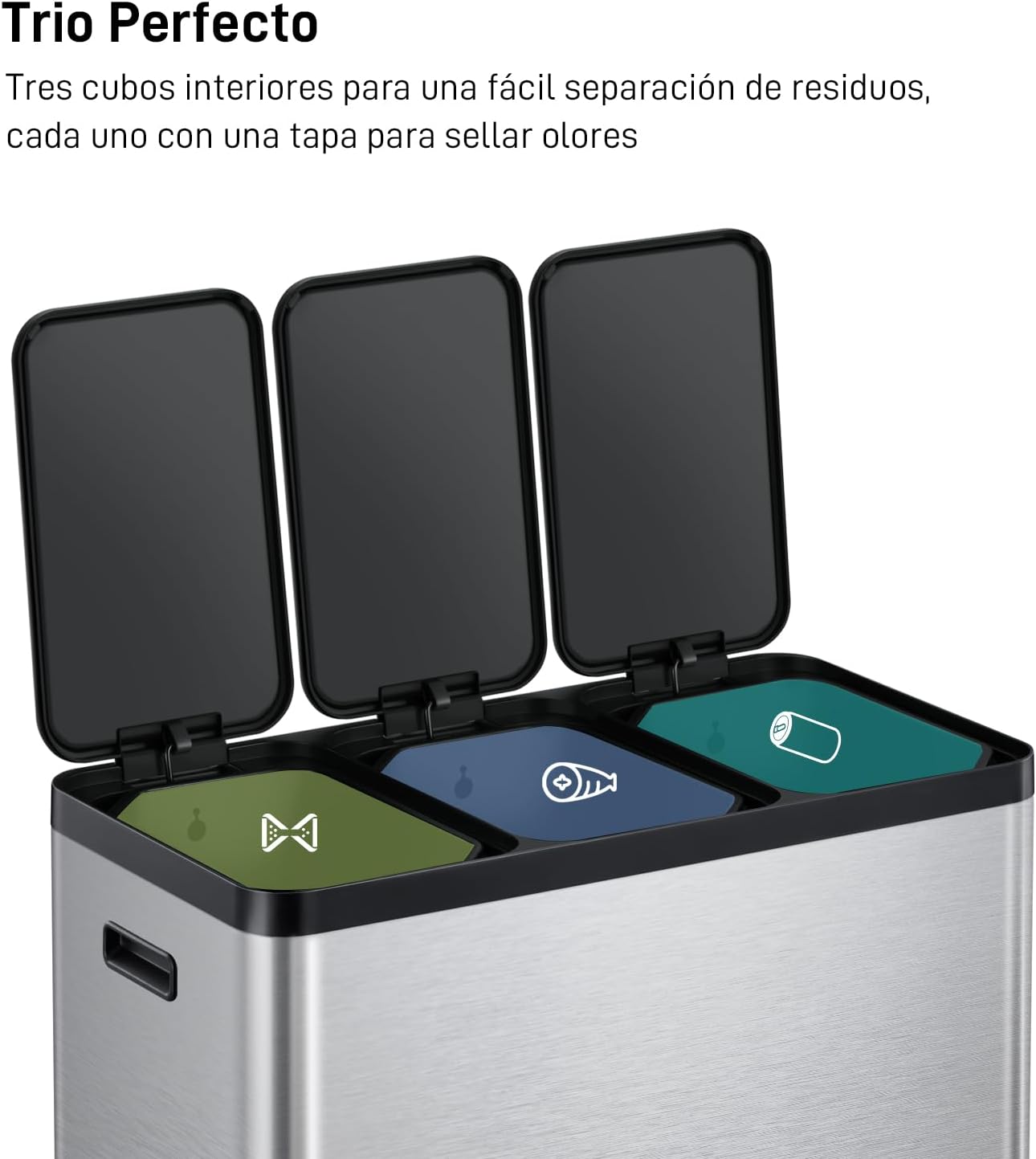 EKO - Essential - Cubo Pedal 20 L + 20 L + 20 L