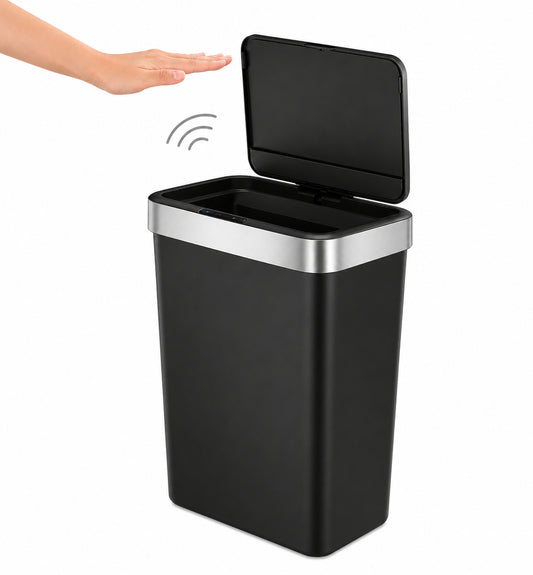 EKO - Hana - Cubo Sensor 50 L Negro y Plata