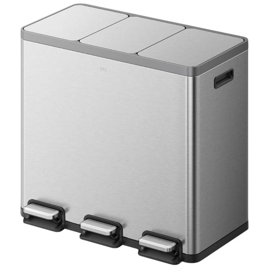 EKO - Ecocasa - Cubo de Basura para Reciclaje con Pedal 18 L + 18 L + 18 L