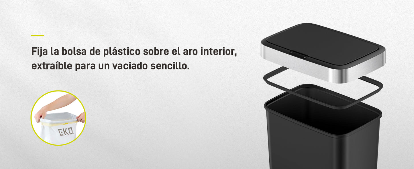 EKO - Hana - Cubo Sensor 50 L Negro