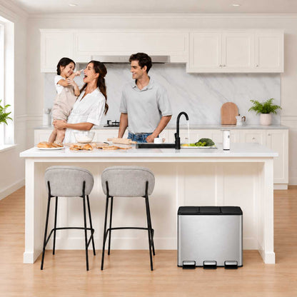 EKO - Essential - Cubo de Basura para Reciclaje con Pedal 10 L + 10 L + 10 L