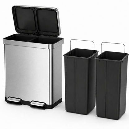 EKO - Hana - Cubo de Basura para Reciclaje con Pedal 40 L + 28 L