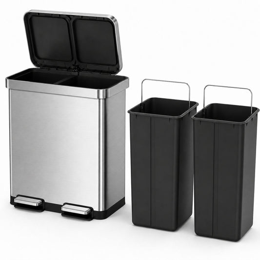 EKO - Hana - Cubo de Basura para Reciclaje con Pedal 40 L + 28 L