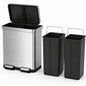 EKO - Hana - Cubo de Basura para Reciclaje con Pedal 40 L + 28 L