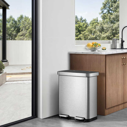 EKO - Hana - Cubo de Basura para Reciclaje con Pedal 40 L + 28 L