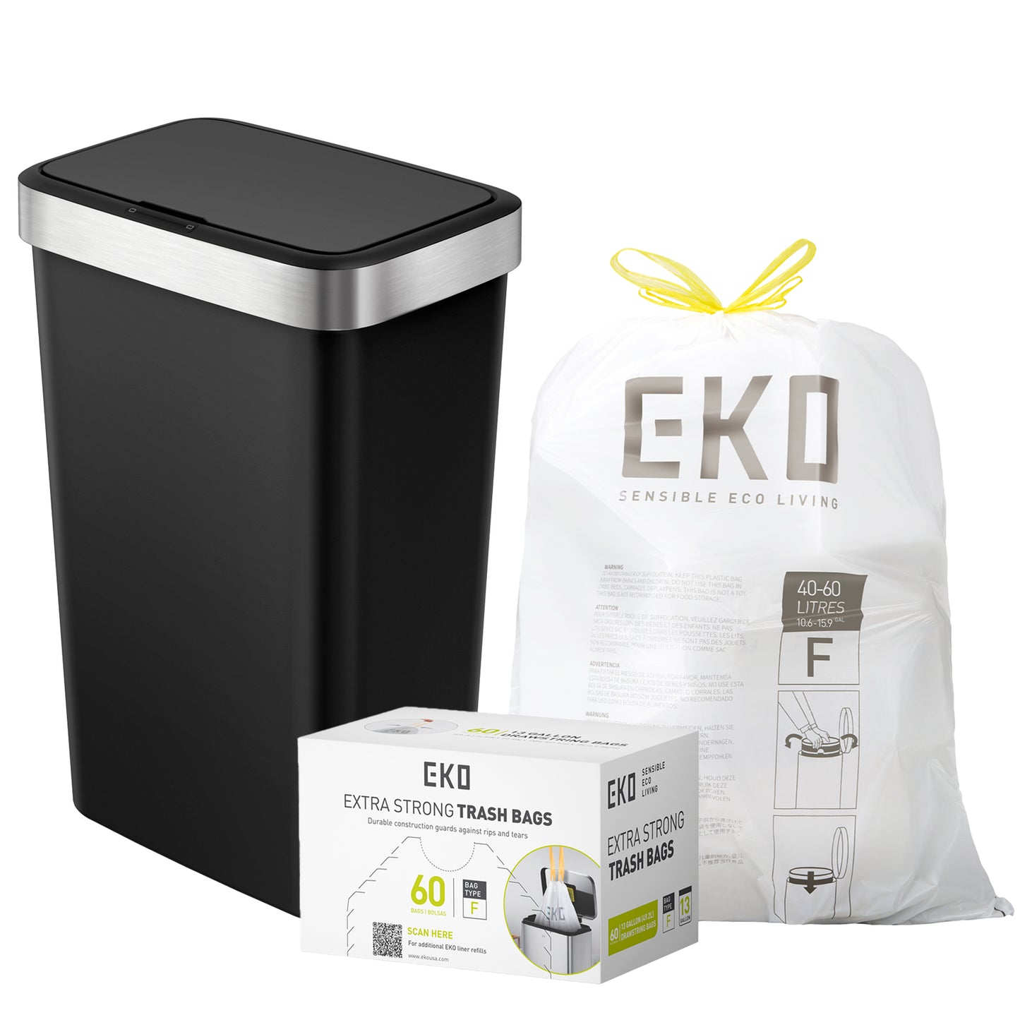 EKO - Hana - Cubo Sensor 50 L Negro