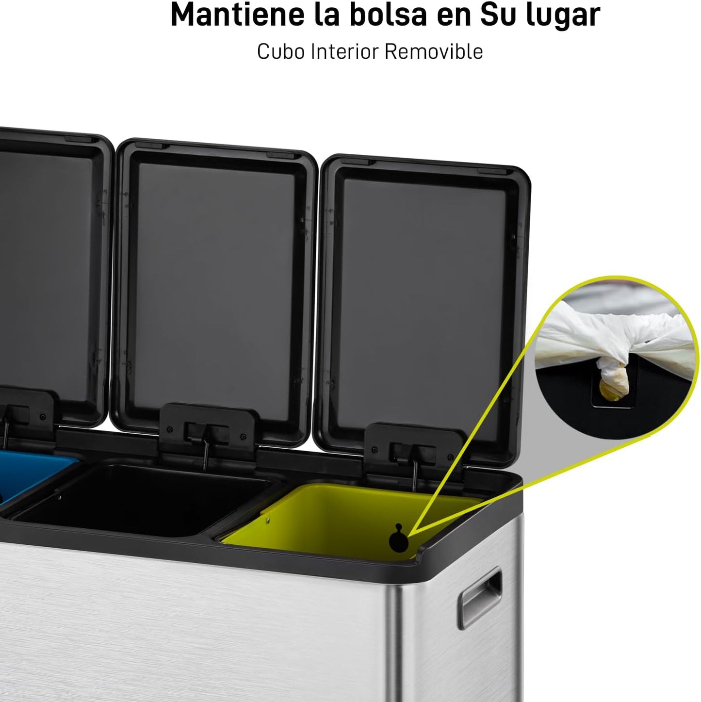 EKO - Essential - Cubo Pedal 10 L + 10 L + 10 L
