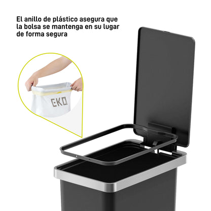 EKO - Hana - Cubo Pedal 30 L Negro