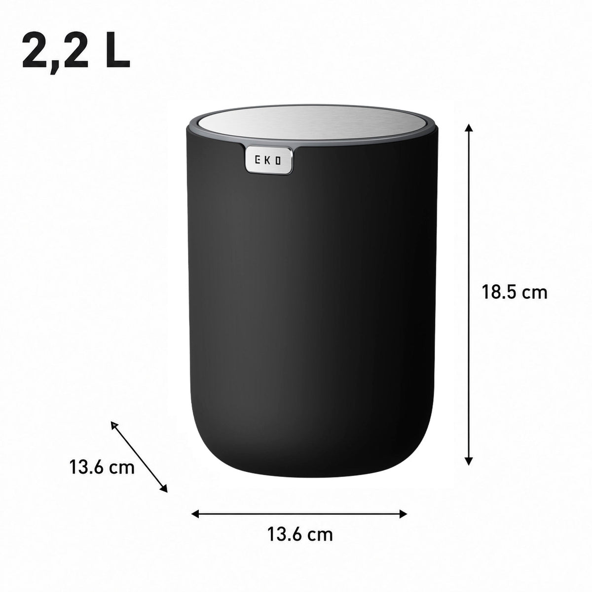 EKO - Fandy - Cubo 2,2 L Negro