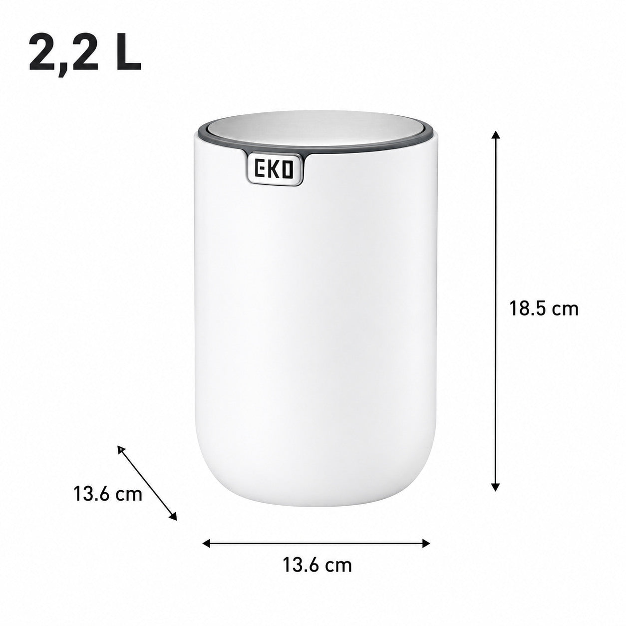 EKO - Fandy - Cubo 2,2 L Blanco