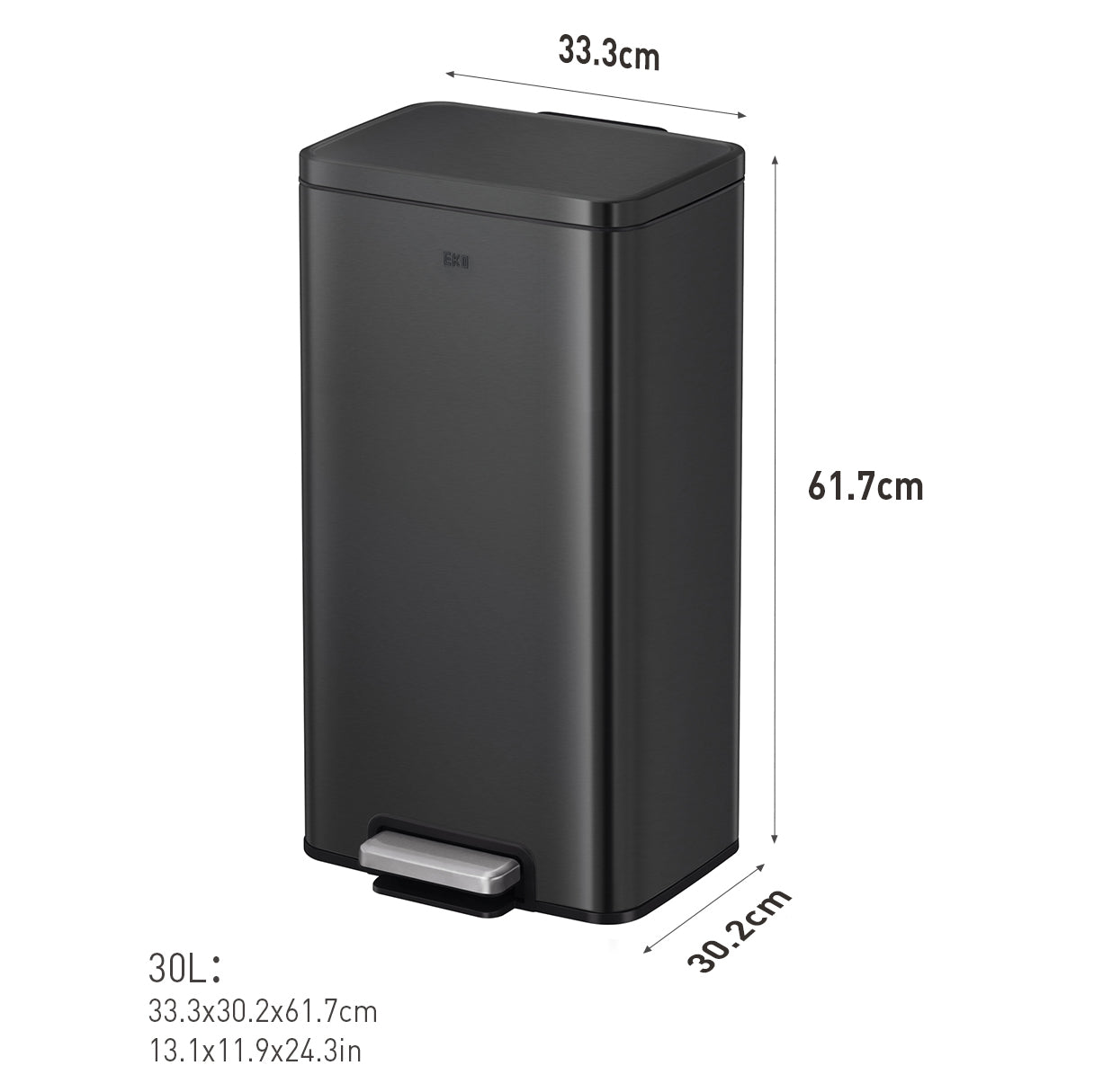 EKO - Madison - Cubo Pedal 30 L Negro