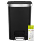EKO - Hana - Cubo para Reciclaje con Pedal 25 L + 25 L Negro