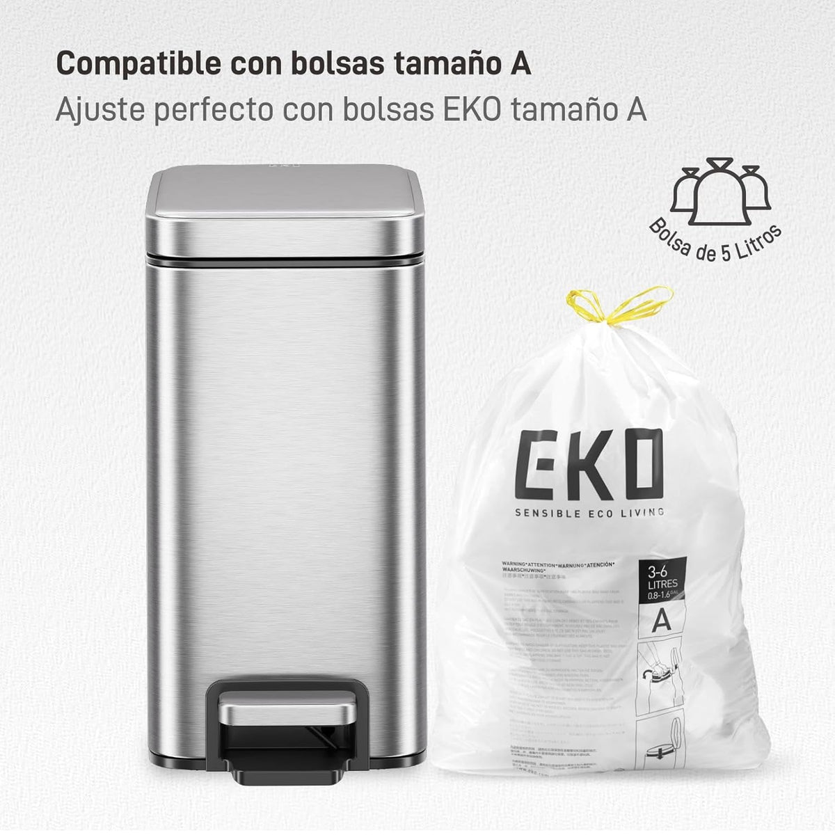 EKO - Genie Slim - Cubo Pedal 5 L